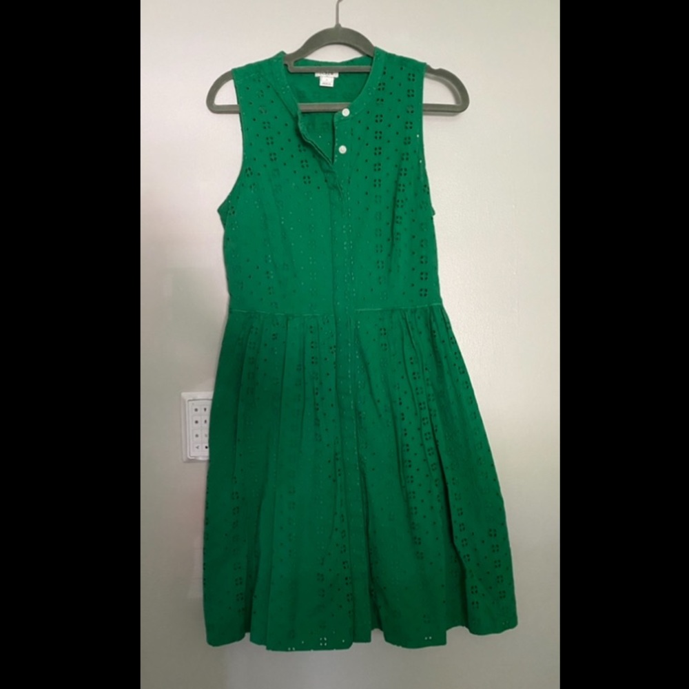 J Crew Kelly green eyelet dress